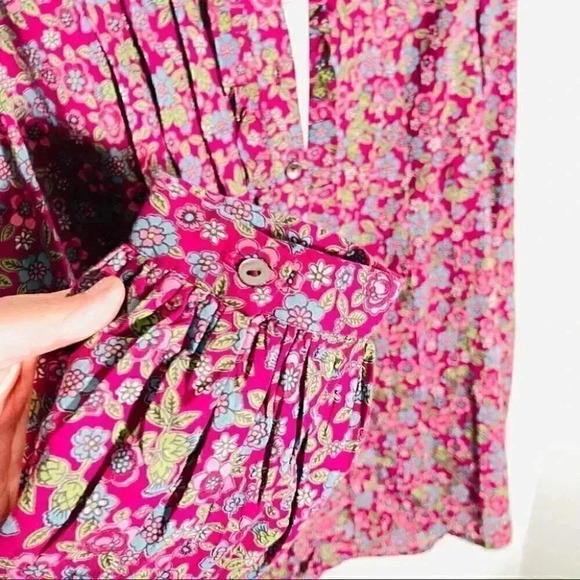 NEW Banjanan Jennifer Shirt Hedgehog Boysenberry Floral Bohemian Cottagecore - Picture 6 of 8